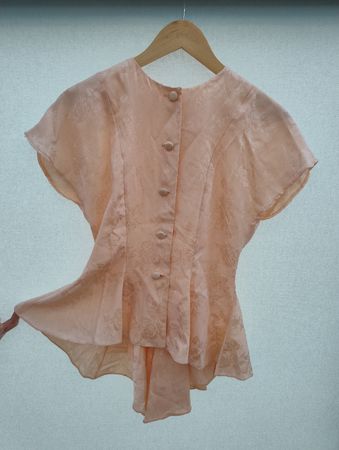 Echt Vintage Bluse zartrosa mit Schleife Grösse M