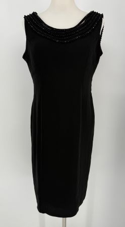 Elegantes, schwarzes Kleid Gr. 44 mit Perlen von Didi