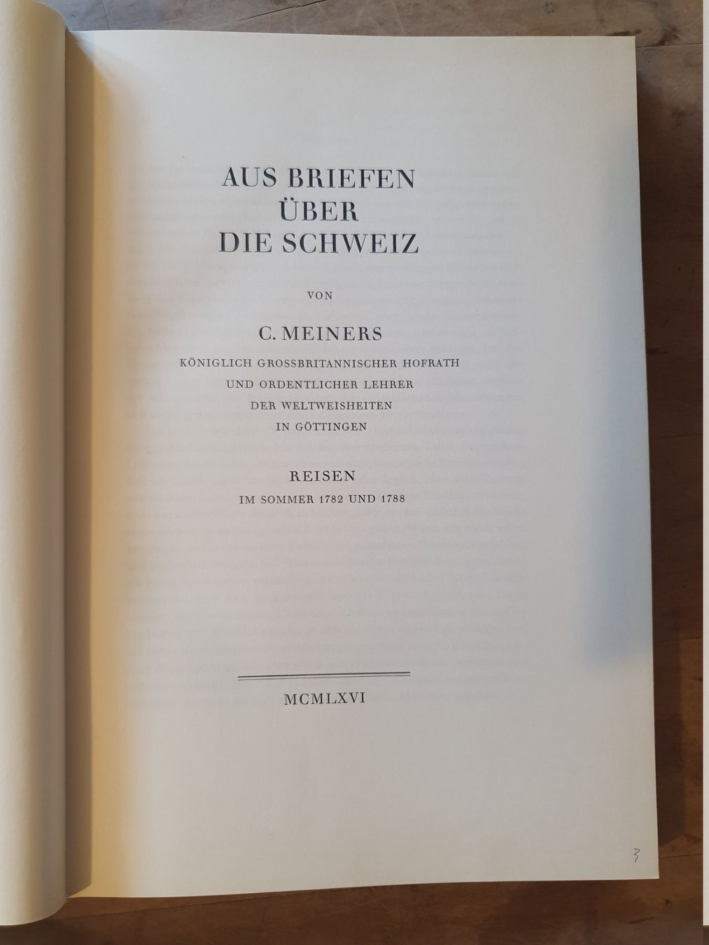 Libri: Aus Briefen über die Schweiz C. Meiners – Usato da Zürich venduto da loosebone 1