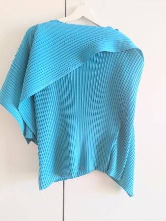 Issey Miyake Pleats Please Bluse Türkis