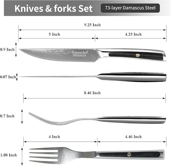 Bestecksets: Steakbesteck Set Steakmesser Set - 2pcs Damast Steakbesteck – Neu und originalverpackt aus Oberentfelden von sch_8bt6 1