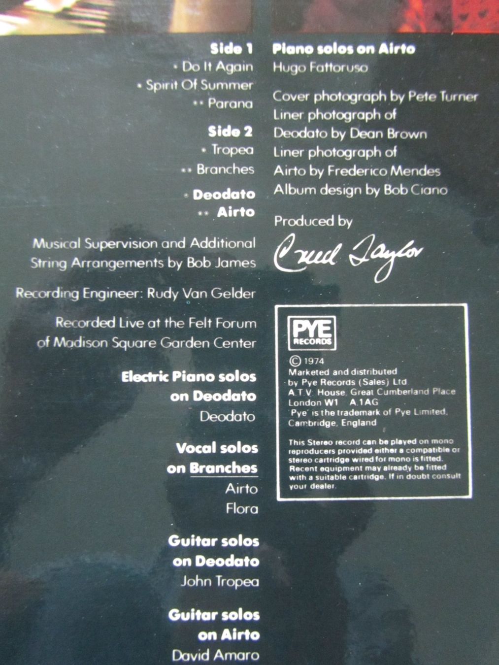 Dischi in vinile: Deodato In Concert Airto – Usato da Seengen venduto da mikelele 4