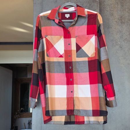 🐸 CAMEL ACTIVE BLUSE HEMD KARIERT S OVERSIZE