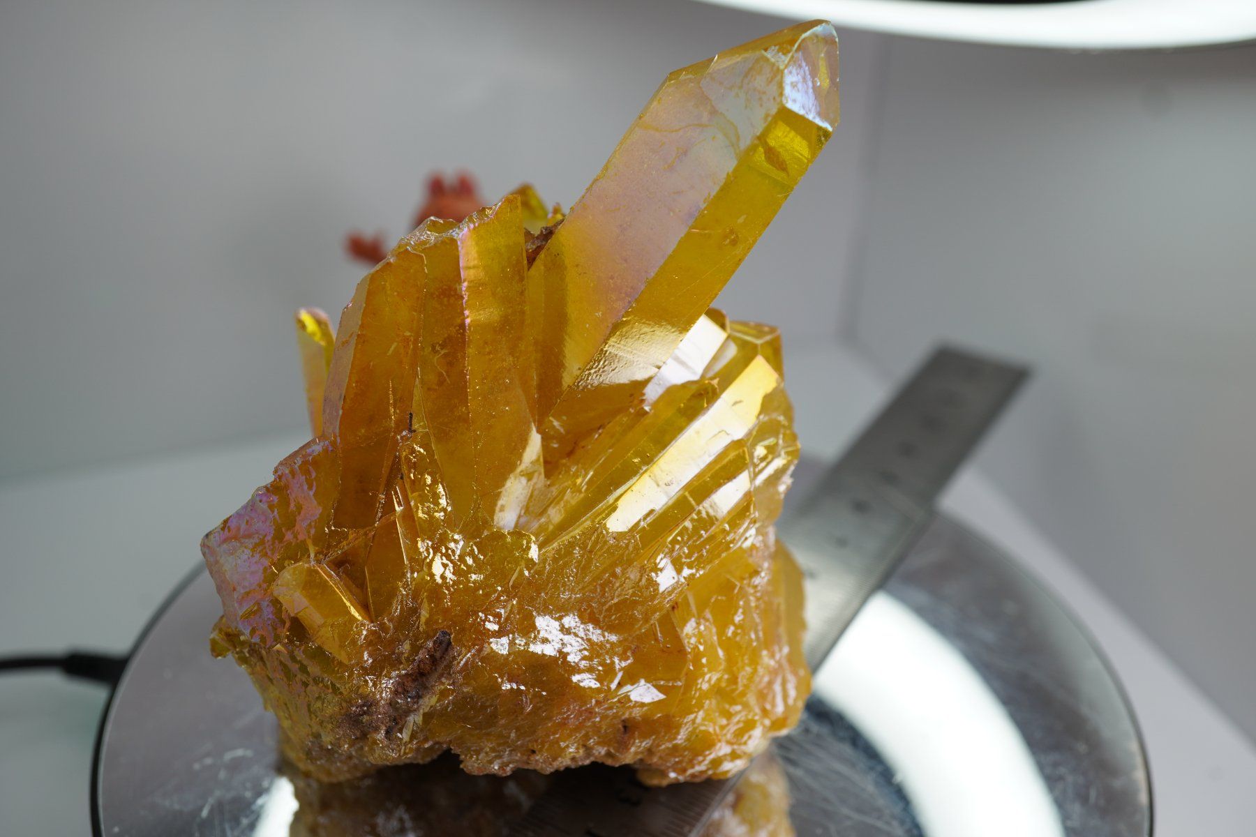 Minerali & Pietre curative: Bergkristall mit Hammerschlag Bedampft   Aqua Gold – Nuovo e nell'imballaggio originale da Eschenbach SG venduto da topstone 5