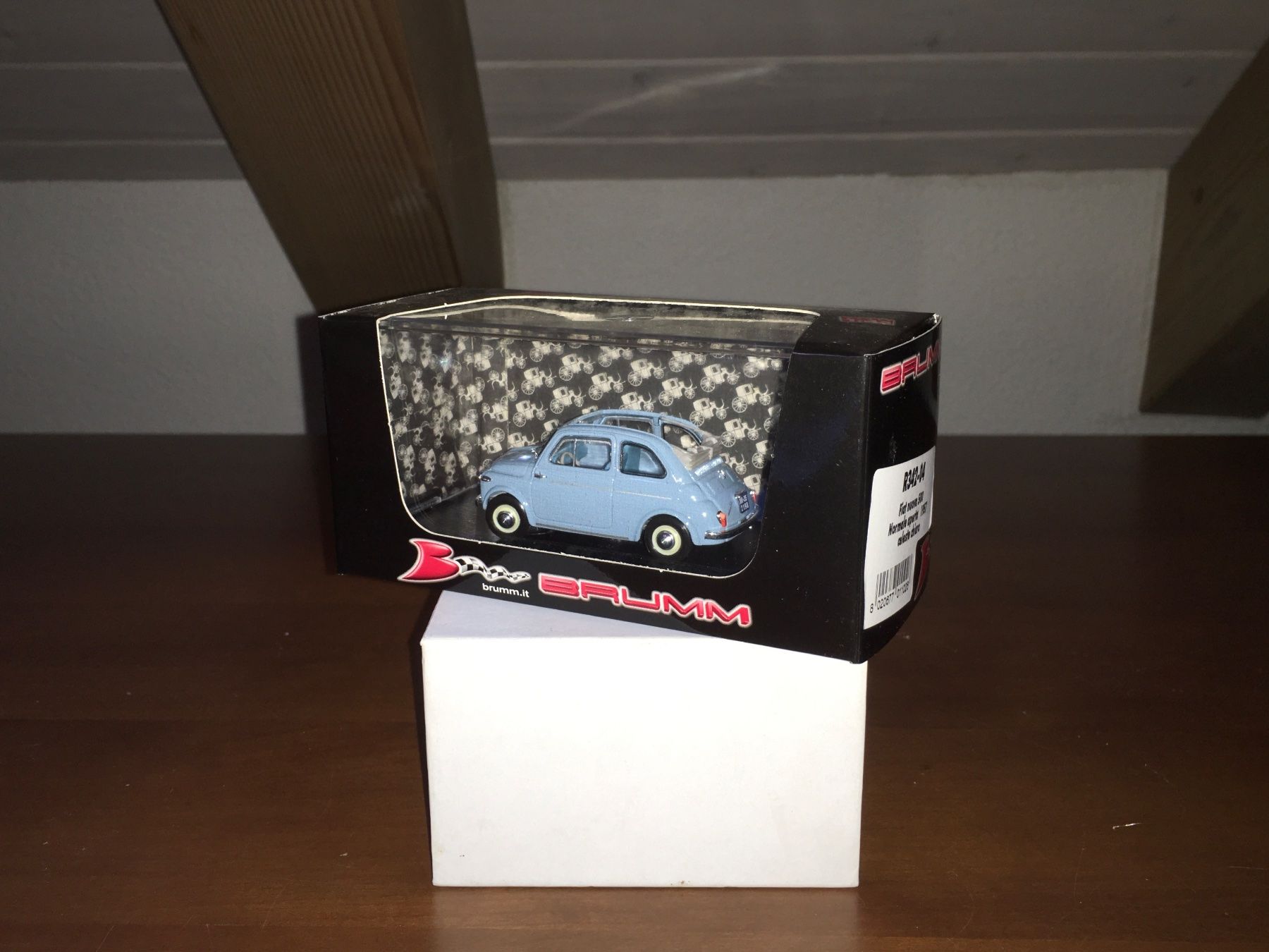Fiat Modellini d'auto: Fiat nuova 500 normale aperta 1/43 celeste chiaro – Nuovo e nell'imballaggio originale da Wohlen AG venduto da PrivatSammlung 2