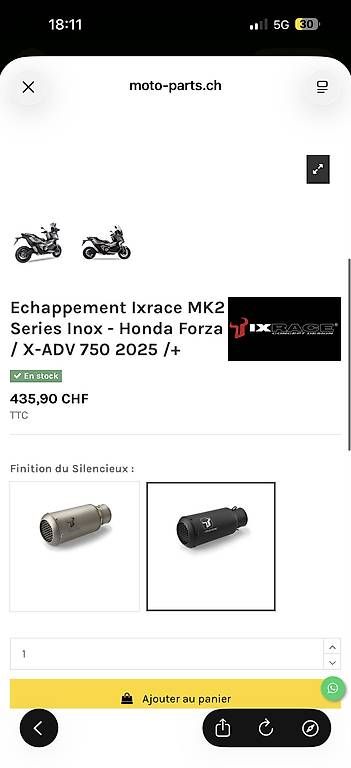 Sistemi di scarico:  Échappement IXRACE 6225 – Nuovo e nell'imballaggio originale da Mont-sur-Lausanne venduto da tav_9qn5 3
