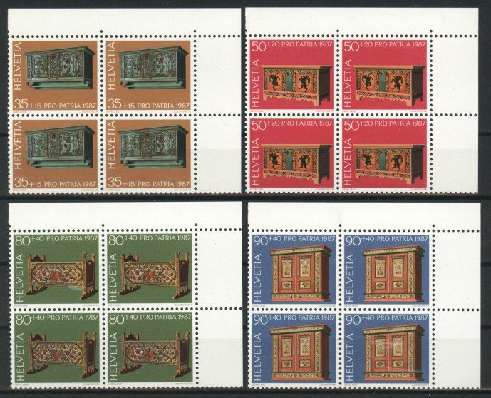 Tutti i francobolli: 1987, Pro Patria, Viererblöcke ** – Usato da Willisau venduto da Vollstempel