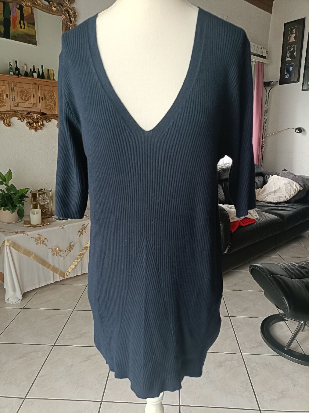 More & More Maglioni & Felpe: More & More kurz Arm Pullover Grösse 44 dunkelblau gerippt – Usato da Sargans venduto da Polifemo58