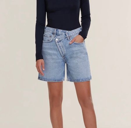 AGOLDE Crisscross denim shorts