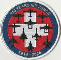 110 Jahre Schweizer Luftwaffe 1914-2024 gold schrift