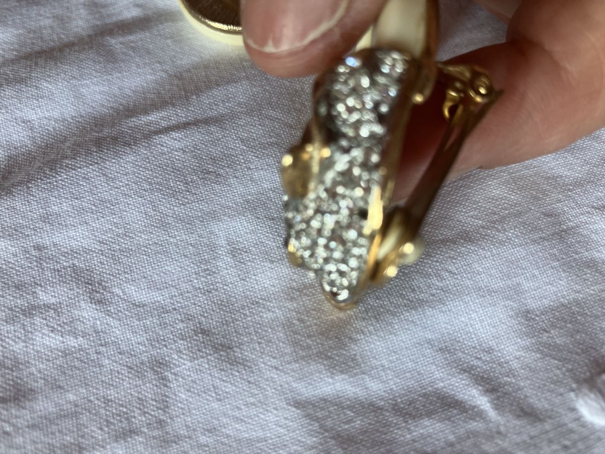 Orecchini pendenti & Orecchini a lobo: Vintage Ohrclips Loewe mit Strass – Usato da Bassersdorf venduto da groovygremlin 2
