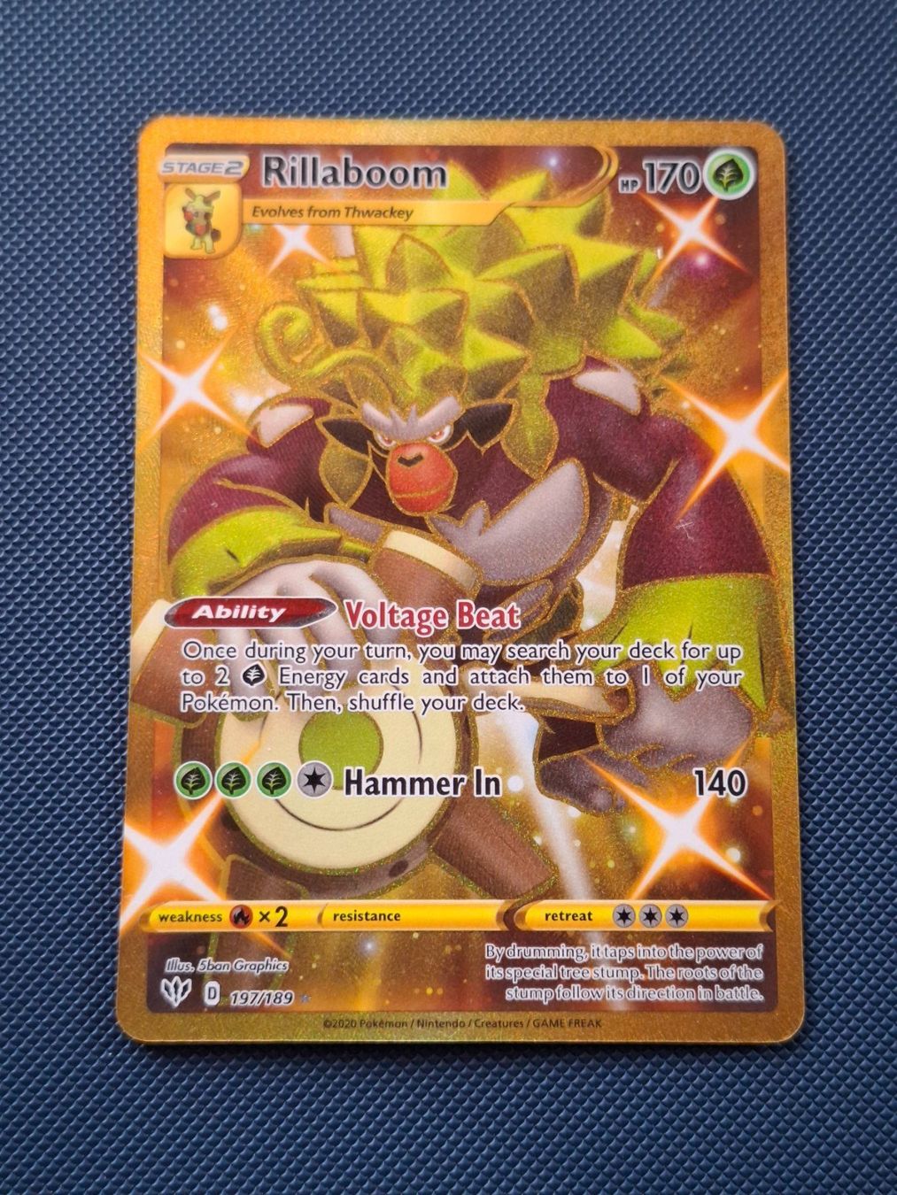 Pokémon Carte collezionabili: Pokemon Rillaboom 197/189 Darkness Ablaze – Nuovo (secondo la descrizione) da Gammen venduto da Karbax