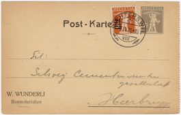 7 1/2 Rp. Privatganzsachen-Postkarte mit ZF von RICHTERSWIL