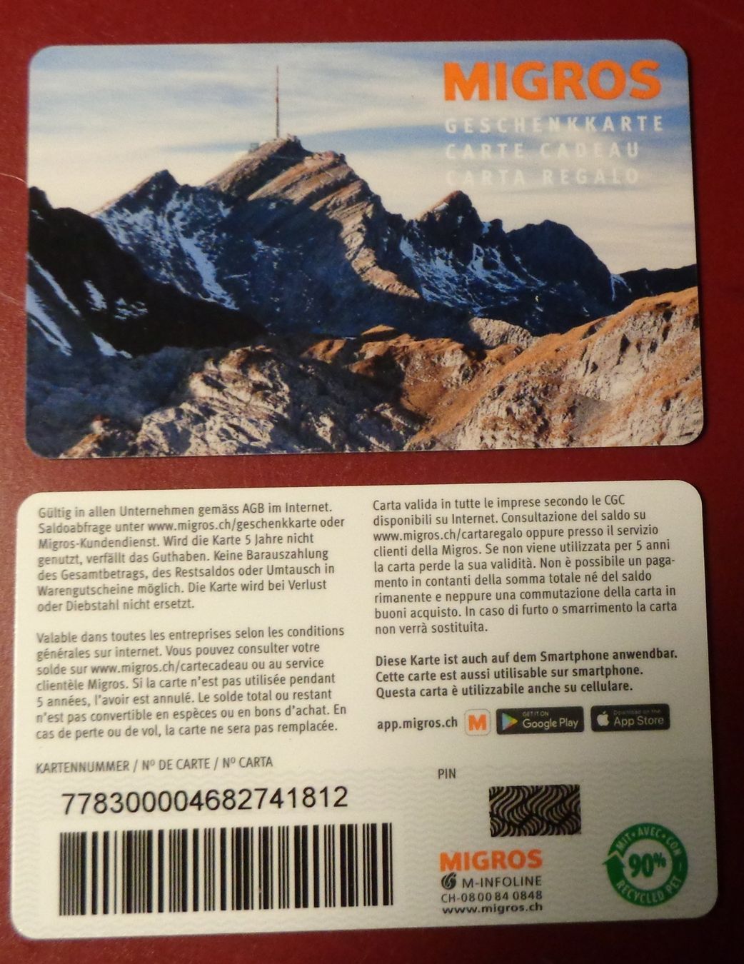 Cartoline: migros geschenkkarten " D'Säntis " LEER VIDES – Usato da Arbon venduto da kbine1_is_back 1