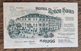 Hotel zum Roten Haus Brugg 1913, Rechnung Konsumation