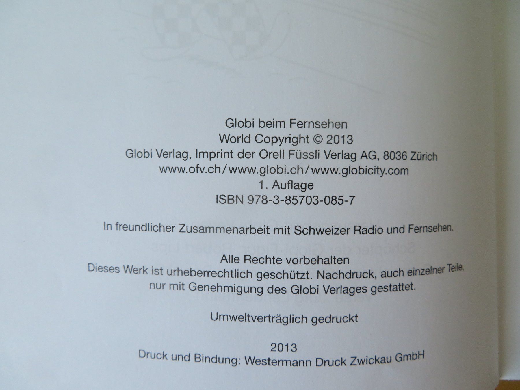 Bücher: GLOBI "beim Fernsehen" – Gebraucht aus Zürich von piroma 1
