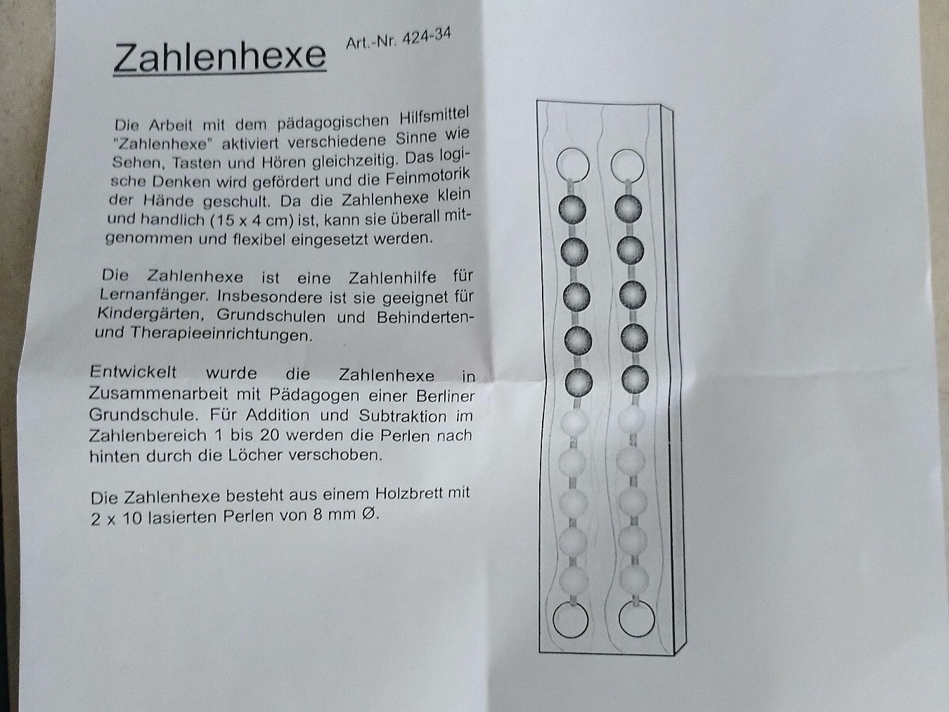 Giochi: ZAHLENHEXE RECHENBRETTCHEN/ RECHENRAHMEN – Nuovo (secondo la descrizione) da Brugg AG venduto da olamim 2