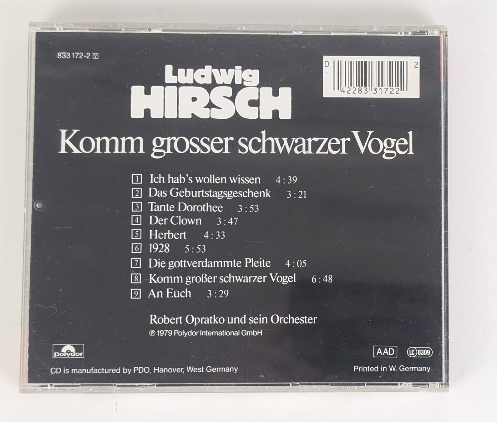 CD: Ludwig Hirsch - Komm grosser schwarzer Vogel, Top – Usato da Zürich venduto da 1.Simon 1