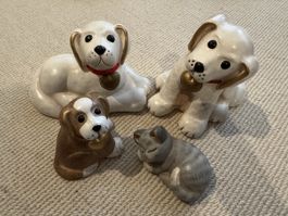4 Tierfiguren aus Keramik - Original THUN Bozen Italy