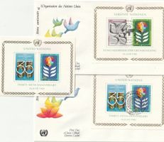 35 Jahre UNO, 1980, FDC und Gedenkblock,