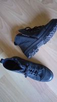 Schnürboots schwarz mit Reissverschluss, leicht gefüttert 39