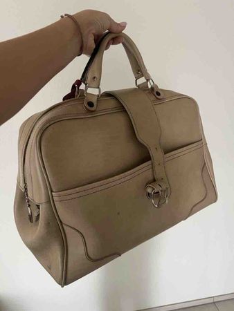 Bulgari Reisetasche Damen Leder beige akzeptabel