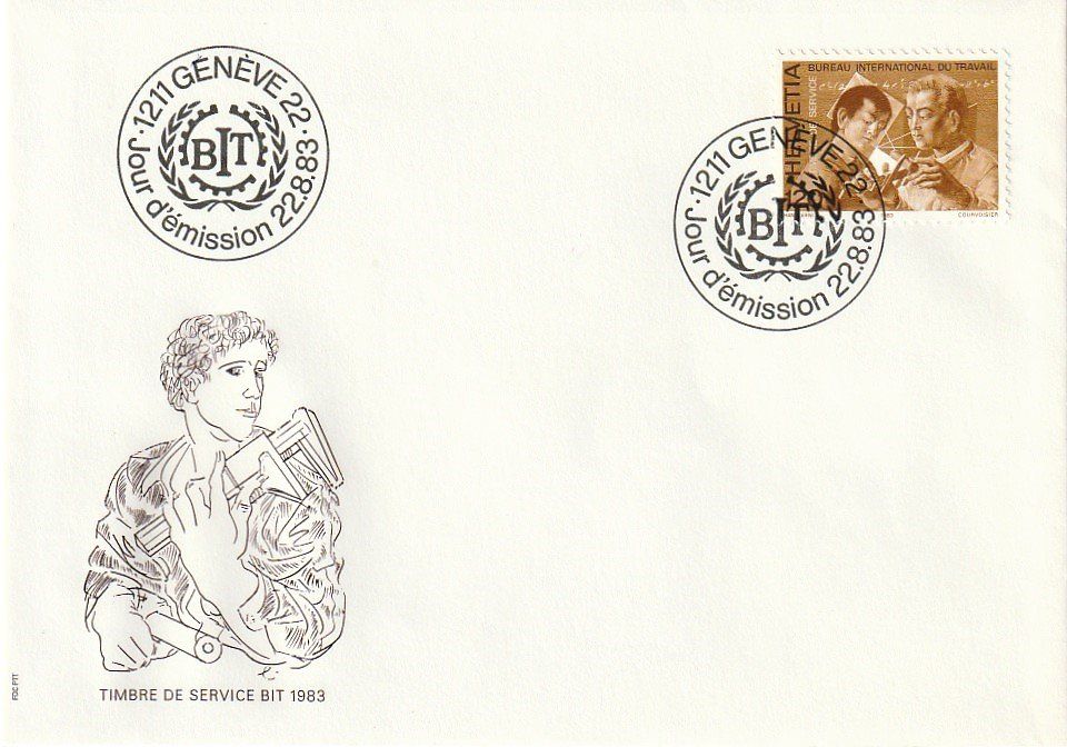 Alle Briefmarken: Bureau Interntional du Travail BIT, FDC 13.2..75 – Gebraucht aus Aarburg von Aare10 3