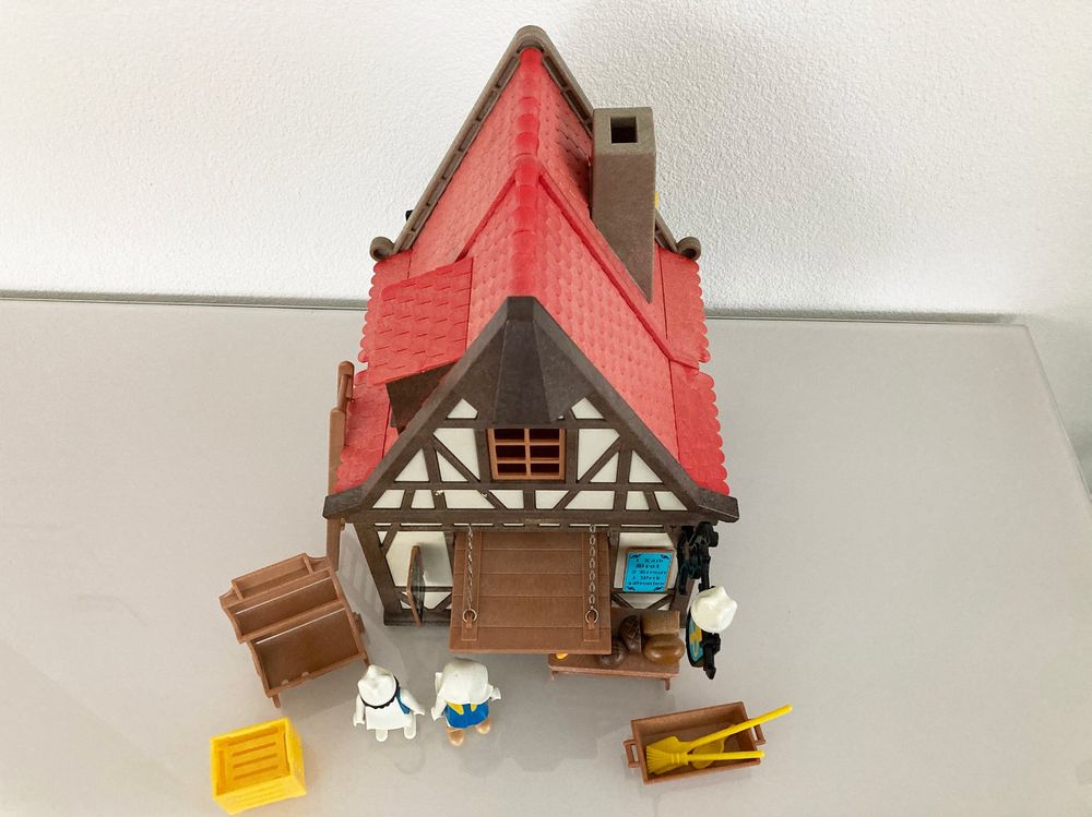 PLAYMOBIL 3444 V1 1977 maison de gardes complet en bon état avec boîte + notice EUR 200,00