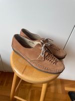 Braune Vintage Leder-Slipper/Mokassins Graceland Gr. 41 (40)