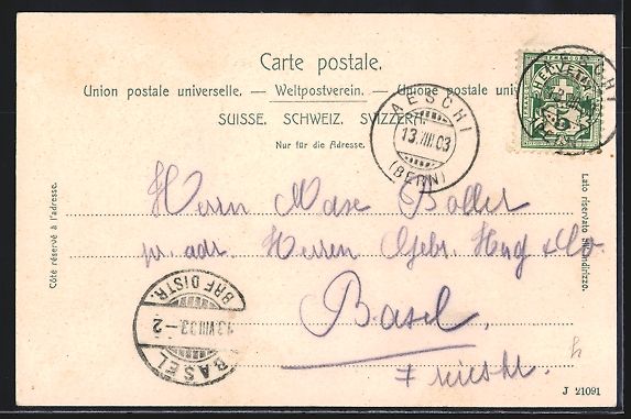 Cartes postales: Aeschi /BE, Strassenpartie mit Anwohnern – D'occasion à Berlin par bartko-reher 1