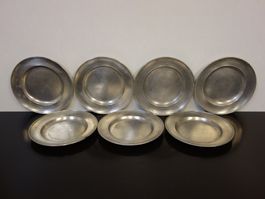 Zinn Teller Zinnteller 7 Stück 12cm 660gr