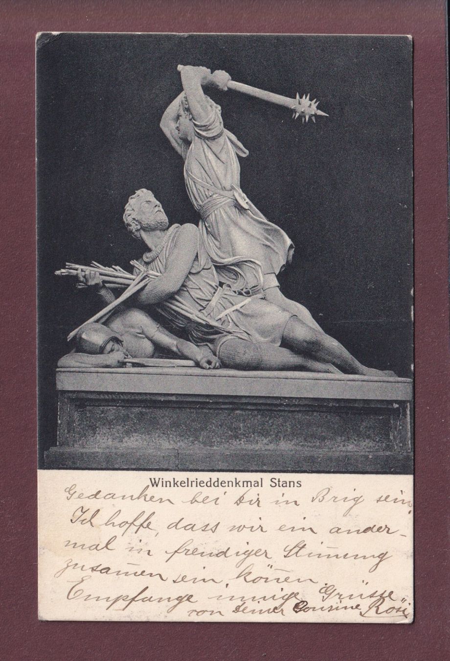 Cartoline postali: STANS - Winkelrieddenkmal - 1920 – Usato da Pully venduto da nicecards