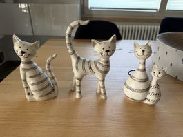 Lot de 4 chat décoratifs 