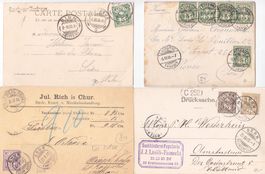Lot Ziffermarken: 25 Belege