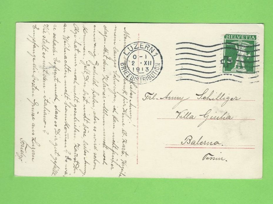 Cartes postales: Alte Ansichtskarte, Dame mit Rose, 1913, Luzern. – D'occasion à Zürich par t24_de 1