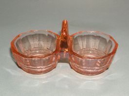 ALTES GLAS MENAGE SALZ & PFEFFER