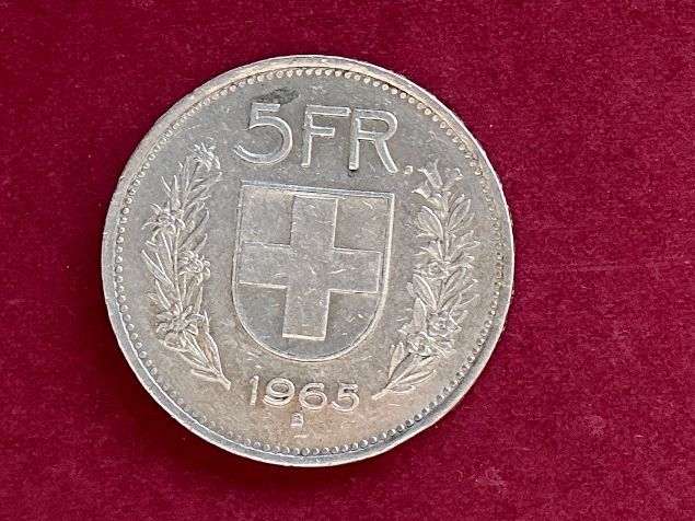 Alle Münzen: Silbermünze 5 Fr. 1965 vzgl – Gebraucht aus Oberrieden von Zimartin1
