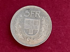 Silbermünze 5 Fr. 1965 vzgl
