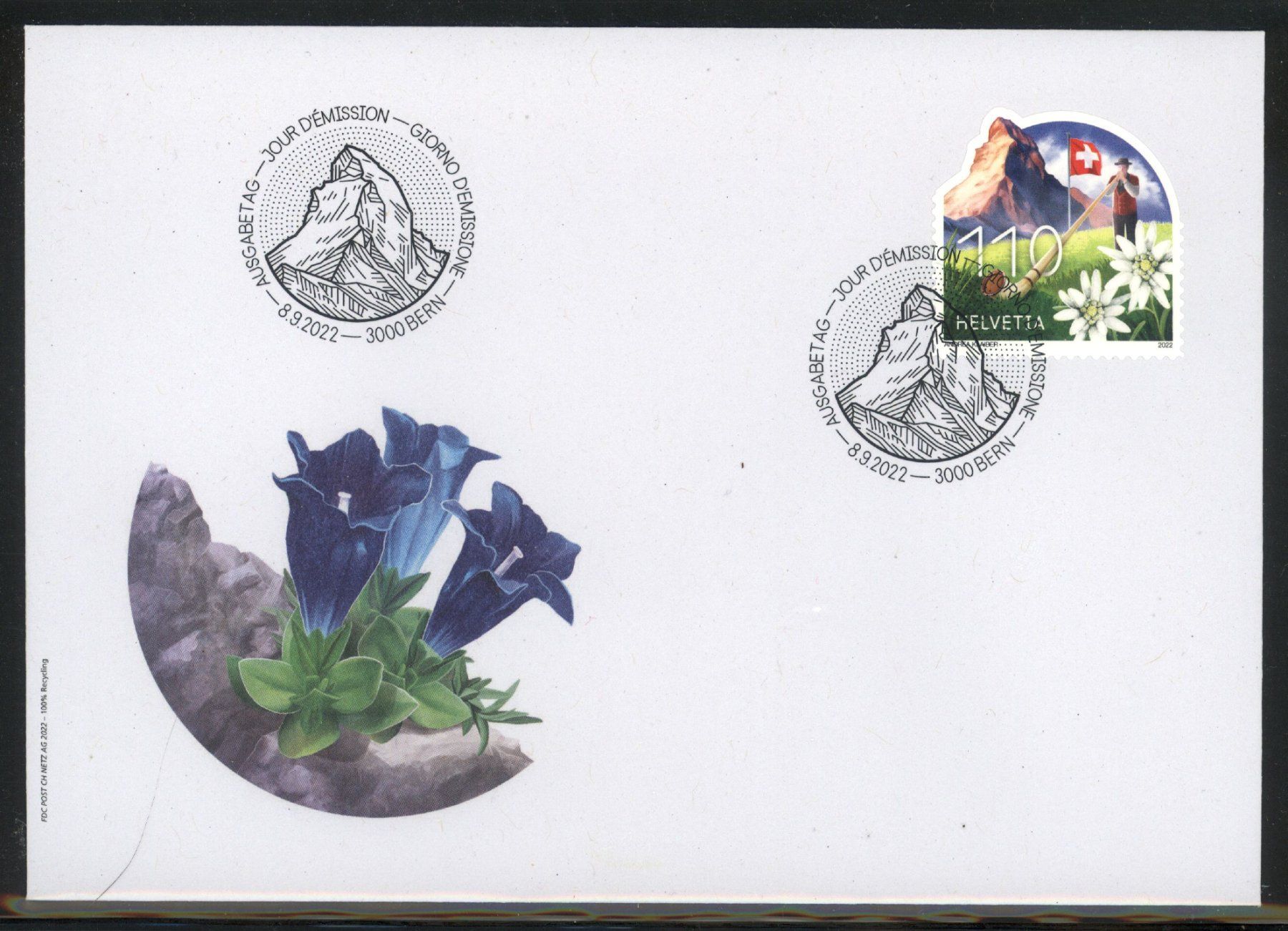 Alle Briefmarken: 2022, FDC, Sondermarke Typisch Schweiz (1920) – Gebraucht aus Willisau von Vollstempel