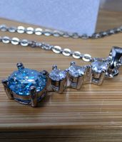 Collier argent avec diamant de moissanite de 1 ct certifié
