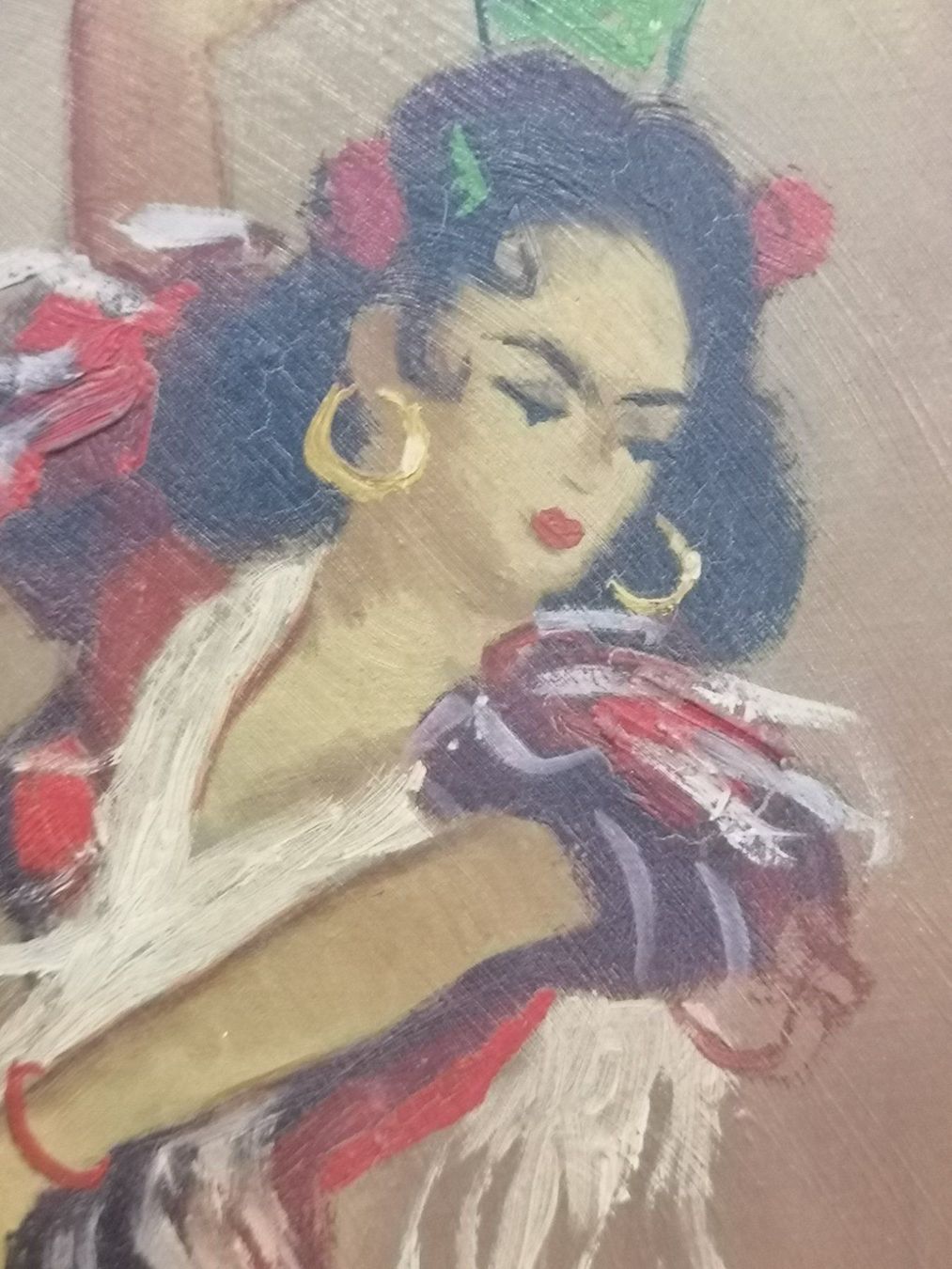 Dipinti: HUILE SUR TOILE SIGNÉE LA GITANE – Usato da Genève venduto da Qanil77 3
