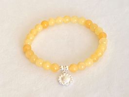 Edelstein Armband gelber Calcit mit Silber auf Mass