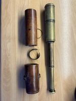 Teleskop Messing mit Lederetui antik gebraucht