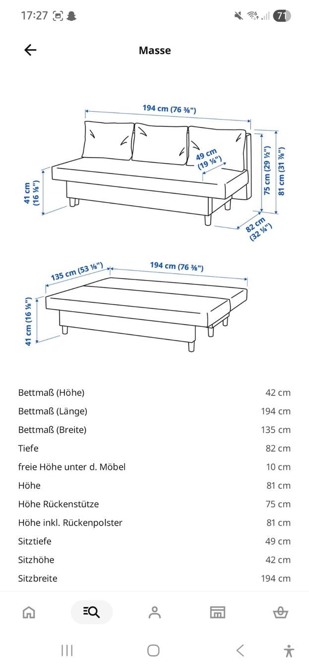 Divani: Schlafsofa Ävdalen von Ikea, praktisch neu – Usato da Wiesendangen venduto da denise1991 5