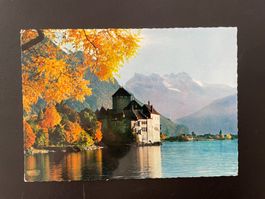 AK VD Lac Léman, Château de Chillon et les Dents Midi