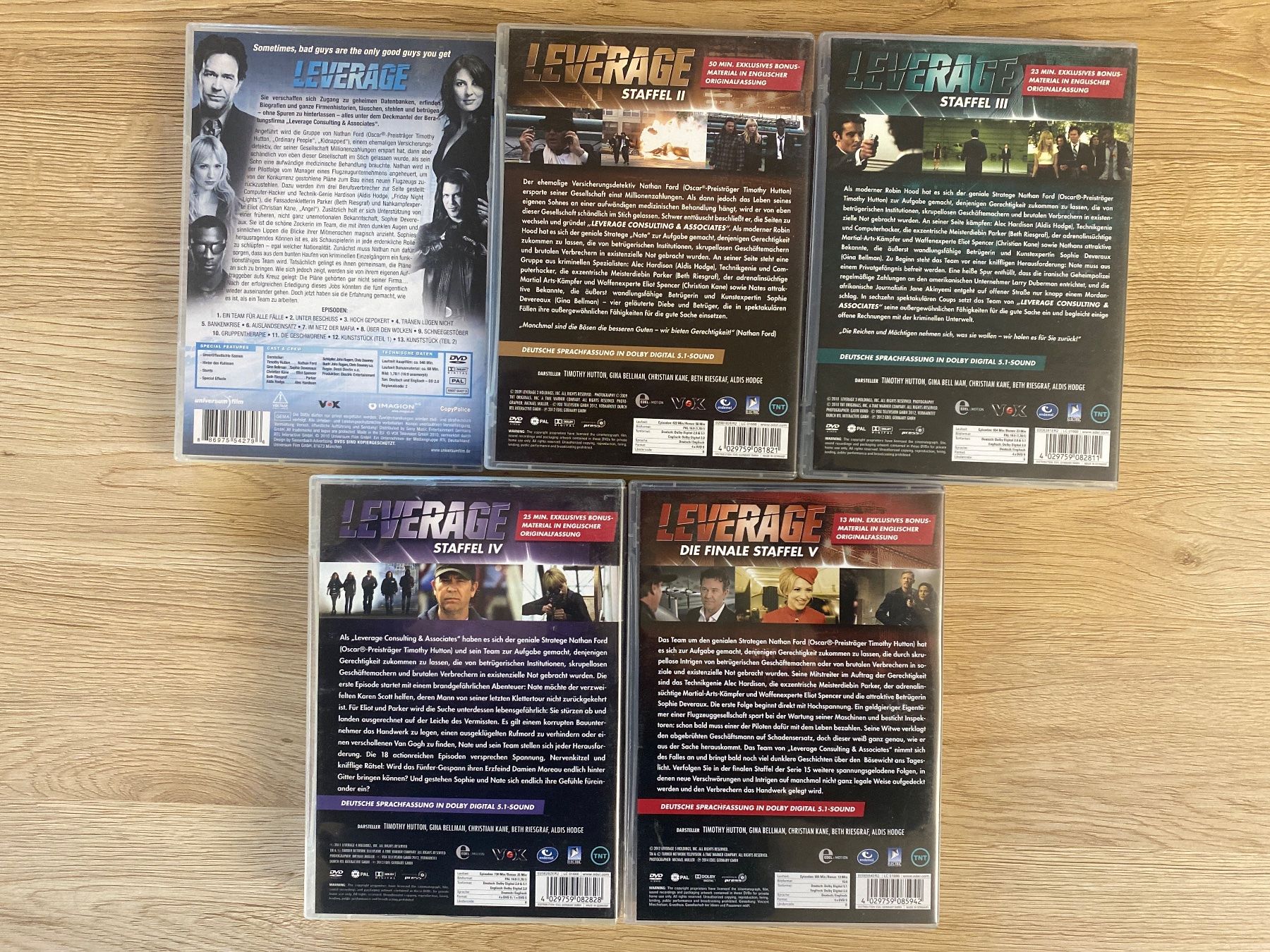 Tutti i DVDs: Leverage - Komplette Serie - Alle Staffeln 1-5 – Usato da Buchen im Prättigau venduto da dideldu 1