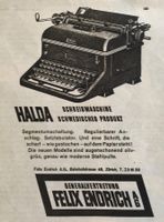 Vintage Reklame, Halda Schreibmashcine, 1945