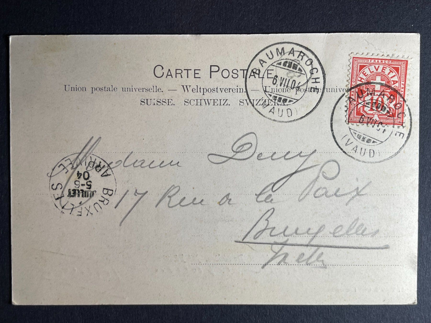 Cartoline postali: Baumaroche - Hotel Belvédère – Usato da Steg VS venduto da _vinci_ 1