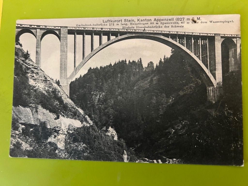 Cartoline postali: GMÜNDENTOBELBRÜCKE STEIN (AR) – Usato da Steinach venduto da Momoco