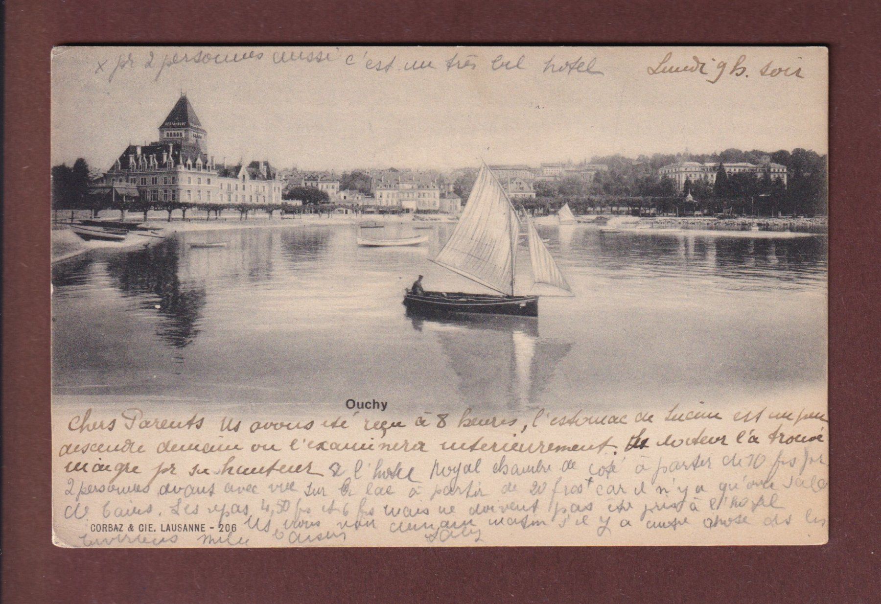 Ansichtskarten: LAUSANNE - Ouchy - Château - 1913 – Gebraucht aus Pully von nicecards